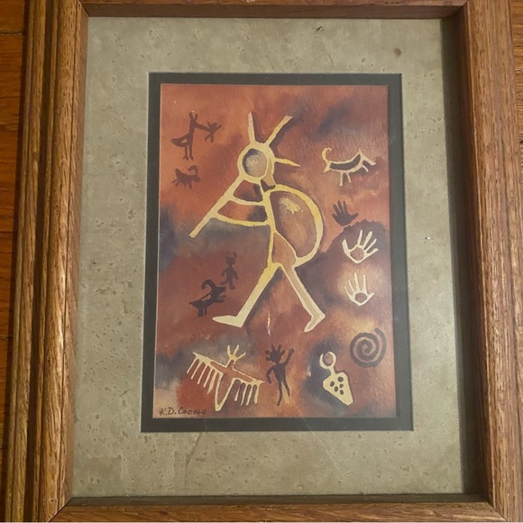Katy Cooney Framed Tribal Art Paintings - Picture 2 of 6